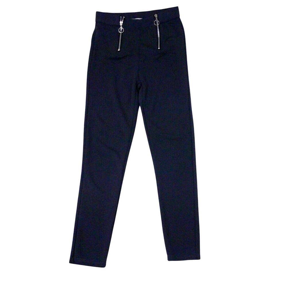Poof Leggings Women M L 26x26 Dark Gray High Rise Zippered‎ Front Tapered Ankle